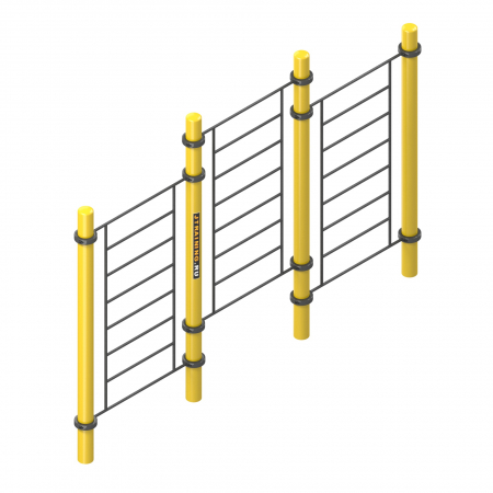 Уличная Шведская стенка прямая 3-секционная